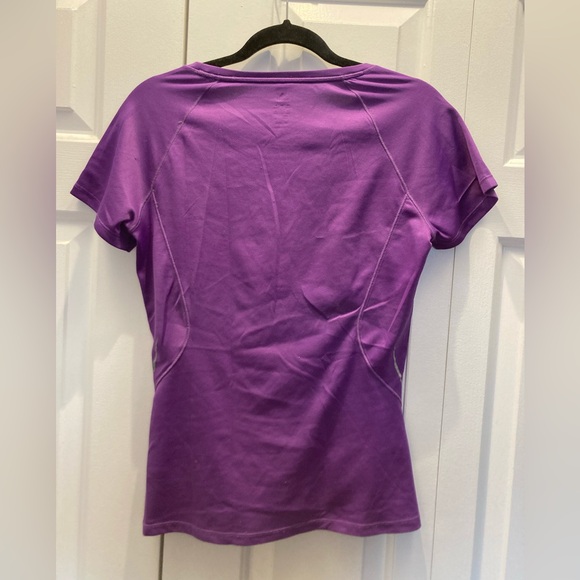 Adidas Purple Short Sleeve Athletic Shirt - Picture 2 of 3